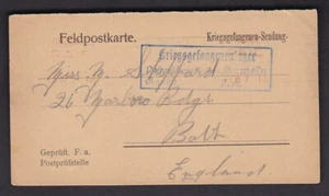 WW1 British POW H Tucker in Hameln Camp packet receipt card 1916 - Picture 1 of 2