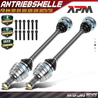 2x Árbol de transmisión trasero izquierdo derecho con anillo ABS para BMW Serie 3 E36 323i 325i - Imagen 1 de 4