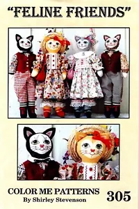 Feline Friends Dolls Pattern by Color Me Patterns 305 - Picture 1 of 2