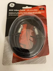 RG6 Coaxial Video Cable GE 6’ Black zaq - Picture 1 of 2