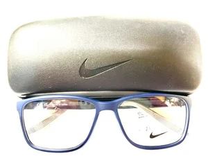 Nike Eyeglasses Frames 7118 413 Matte Navy Blue Square Full Rim 57-14-140 - Afbeelding 1 van 3