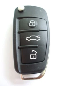 RFC 3 botones abatible llave funda para Audi A3 8P 2005 - 2013 mando a distancia HU66 - Imagen 1 de 3
