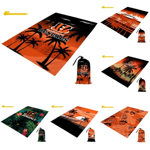 Cincinnati Bengals Beach Blanket Sandproof Beach Mat Lightweight Mat Fans Gifts Cover