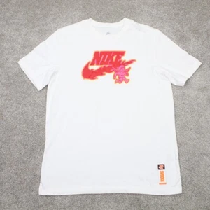Nike Shirt Adult Medium White Graphic Print Short Sleeve Crewneck Pullover - Picture 1 of 14