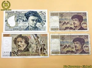 France 190 francs banknotes banknotes 100 - 50 - 1985 + 2 x 20 - 1980, 84 - Picture 1 of 11