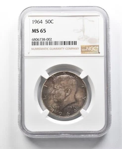 1964 Kennedy Half Dollar MS65 NGC Beautifully Toned *8633 - Picture 1 of 3