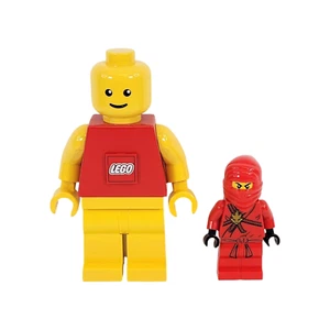 Lego Torch Light Mini-Figure Man 7.5" inch Poseable 2009 and Red Ninja Figure - Picture 1 of 9