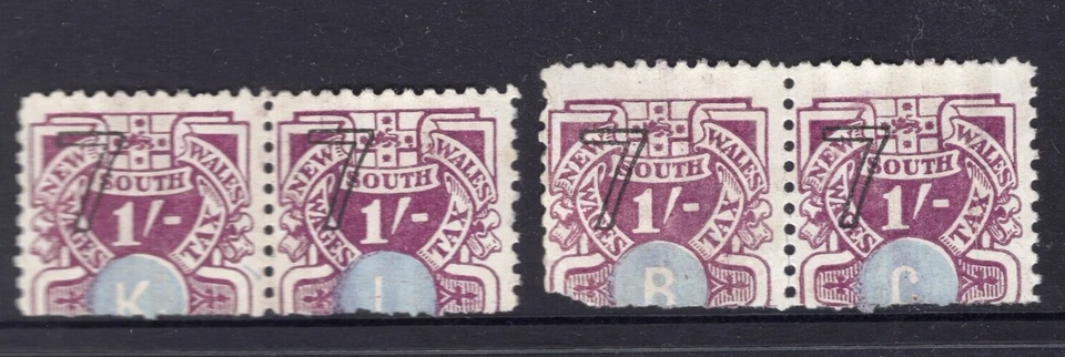 1930's NSW Australia Wages Tax Revenue 4 x 1/- One Shilling - Image 1 of 1