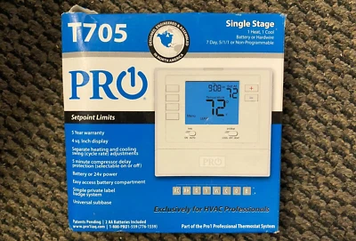 PRO1 T705 Single Stage Programmable Digital Thermostat - Image 1 of 3
