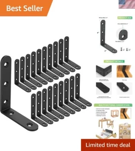 20 PCS L Corner Brace Heavy Duty Shelf Brackets 4 x 3 In L Joint Angle Brackets - Picture 1 of 9