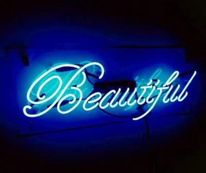 Beautiful Neon Sign Light Visual Artwork Real Glass Tube Party Wall Decor 14"x7" - Picture 1 of 3