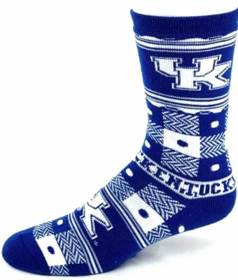 Kentucky Wildcats Blue & White Quilt Deuce Crew Socks - Image 1 of 2