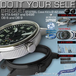 DO IT YOUR SELF KITS - BREGUET CASE style  for ETA 6497, 6498, DB6, DB9 Ø 42 MM - Picture 1 of 29