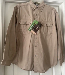 Vintage Remington Fieldshirt Mens Large Beige Long Sleeve Button Up Hunting - Picture 1 of 10