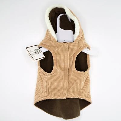 New $30 OUTDOOR DOG Jacket XS Hooded Corduroy Coat - Image 1 of 4