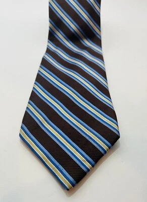 Corbata para hombre Chaps 3,75" x 59" marrón polvo azul beige 100 % seda corbata preppy Foto 1 de 4