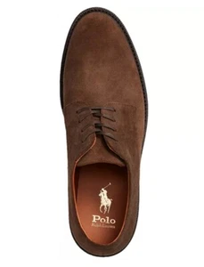 $198 NEW Polo Ralph Lauren Asher Derby Men’s 12 Brown Suede Lace-Up Dress Shoes - Picture 1 of 13