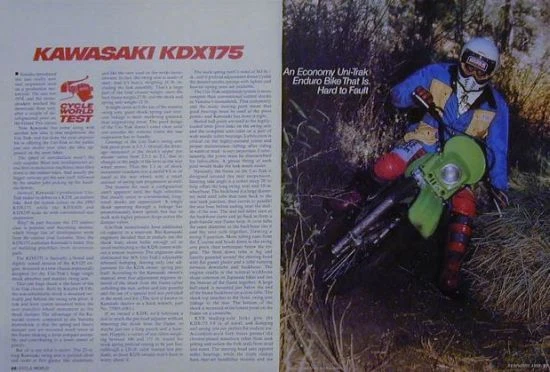 Kawasaki KDX175 KDX 175 artículo de prueba de motocicleta 1980 Foto 1 de 1