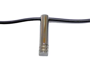 Mecara® elegante Designer Halskette Halsband mit Edelstahlanhänger Zylinder AC11 - Bild 1 von 2