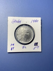 1950 Italy 5 Lira Grapes #KM89 ultra low shipping - Picture 1 of 3