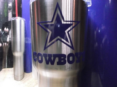 Dallas Cowboys Decal for Rambler,Tumbler, Car,Truck, Beer Mug in Royal Blue Cover