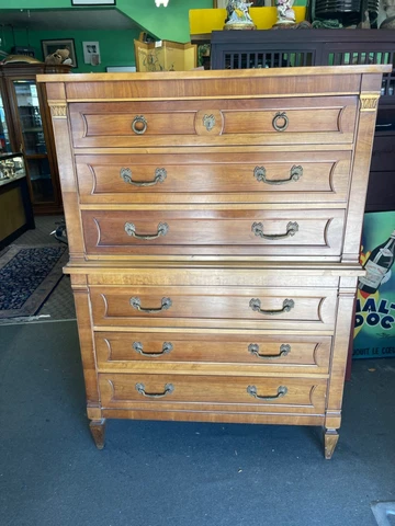 Thomasville Neoclassical Dresser Tall Chest Highboy Mid Century Cover