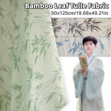 Bamboo Leaf Semi Transparent Yarn Fabric Dipdye Cloth Hanfu Cardigan Costume DIY