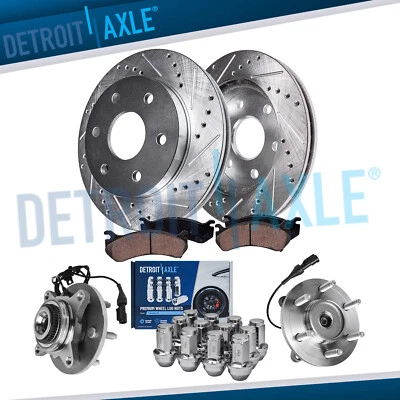 Buje de rueda de pastillas de freno de rotor perforado delantero 4x4 con tuerca de 12 piezas para Ford F-150 Mark LT Foto 1 de 4