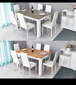 Solid Wood Dining Table Modern S 6 Seats Table Chair Sets For Sale Ebay
