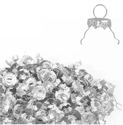 10X GANCIO 15mm ARGENTO PER PALLINE ALBERO DI NATALE ciondolo appendere palle - Immagine 1 di 2