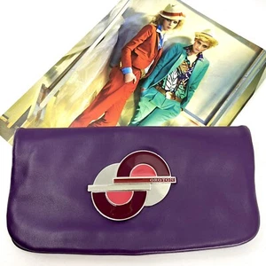 OROTON retro look purple clutch / purse  - fits iphones - genuine leather - Picture 1 of 15