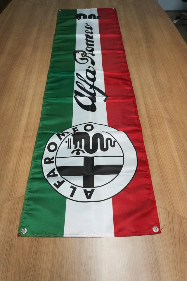 Alfa Romeo Milano Tricolore Edition–Racing Banner Flag-180× 45cm (70.8” × 17.7”) - Image 1 of 4