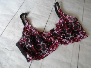 40D Pink & Red Embroidered U/W Unlined Vintage CARNIVAL Minimizer Bra #174X 40D - Picture 1 of 5