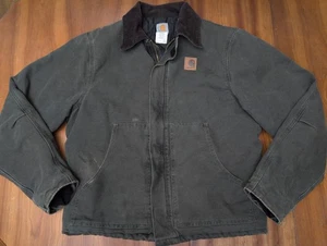 Carhartt Jacket J22MOS USA Union Corduroy Collar Quilt Lined Moss Green Canvas L - Picture 1 of 20