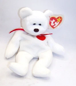 TY BEANIE BABY 1993 VALENTINO VALENTINE BEAR BEAN BAG PLUSH WITH TAG & PROTECTOR - Picture 1 of 4