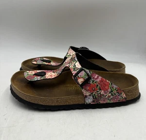 Papillio By Birkenstock Gizeh Sandals Womens 41 US 10 Cork Fresh Boho Flowers - Picture 1 of 9