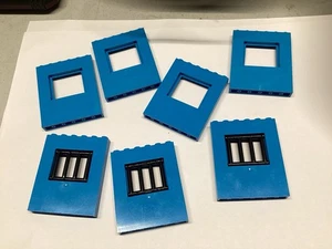Lote de 7 ventanas de ventana de ciudad de cárcel azul parte 15627 Lego 1 x 6 x 6 - Imagen 1 de 1