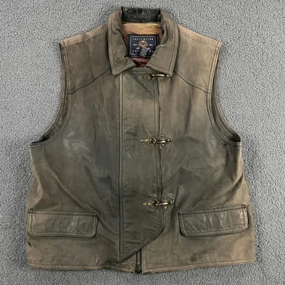 Chaleco de cuero vintage The Limited para mujer talla única marrón palanca bolsillos con cremallera años 90 Foto 1 de 4