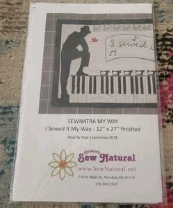 USED quilt runner pattern Sewnatra My Way 12x27" I sewed in my way piano theme - Picture 1 of 2