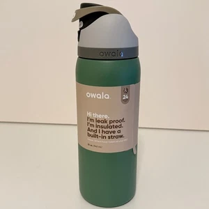 Owala FreeSip 32oz Stainless Steel Water Bottle Green Travel Tumbler New - Picture 1 of 8