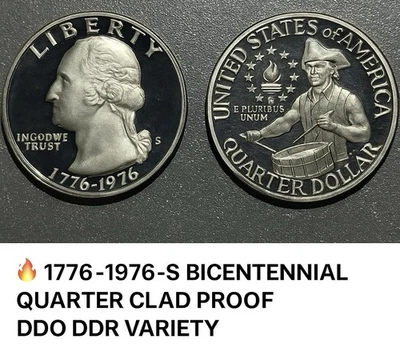 🔥 1776-1976S Bicentennial Quarter Proof DDO DDR Rare Variety Error Coin Lot (2) - Image 1 of 4
