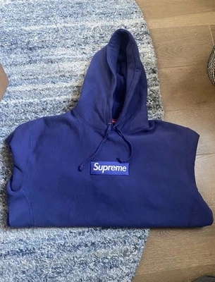 Supreme Box Logo Hoodie Washed Navy FW21 Brand New XL - Image 1 of 4