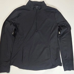 Tommy Bahama Golf Pullover 1/4 Zip Womens Size Large Black Textured Activewear - Picture 1 of 6