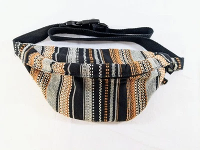 Roxy Woven Stripe Fanny Pack Waist Bag Black/Orange/Gray - Image 1 of 4