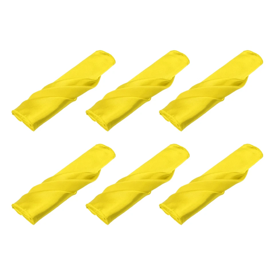 6 pz tovaglioli di stoffa tovaglioli da tavola in raso giallo tovaglioli 17x17" - Immagine 1 di 4
