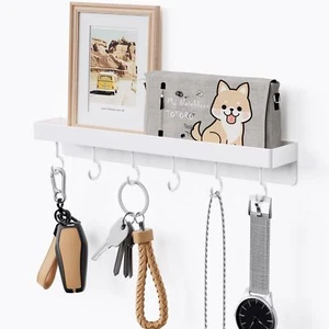 White Key Holder For Wall Self Adhesive Key Rack Key Hooks For Wall Decorative N - Picture 1 of 7