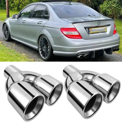 Silenciador de punta de escape 2* para Mercedes Benz AMG W212 E350 E400 C63 C300 C350 W204 Foto 1 de 4