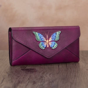 Genuine Leather Wallet Women Vintage Bifold Wallet Purse Money Clip Card Holder - Picture 1 of 10