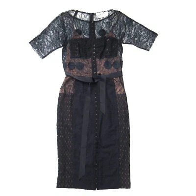 Anthropologie Beguile by Byron Lars Carissima Sheath in Navy Blue Dress 4 - Image 1 of 4