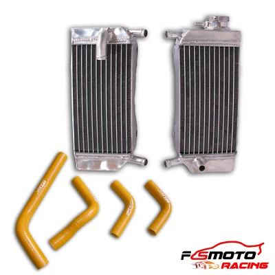 Radiador de aluminio y manguera naranja para Honda CRF250R 2004-2009 / CRF250X 2004-2017 Foto 1 de 4